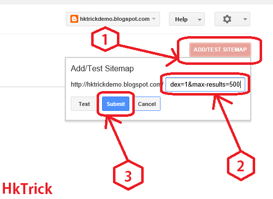 Add/Test Sitemap Sitemap Submit Kare