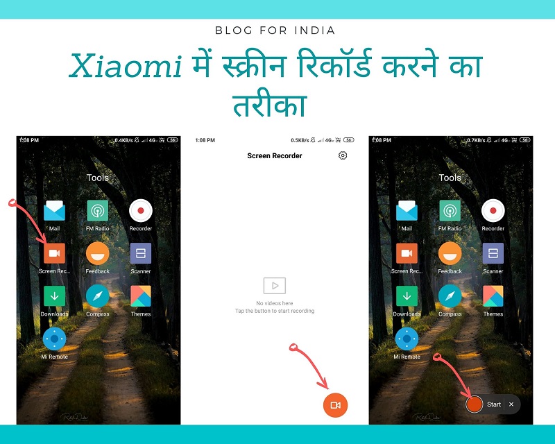 Xiaomi Mobile Screen Record Steps 