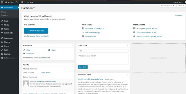 Wordpress Dashboard