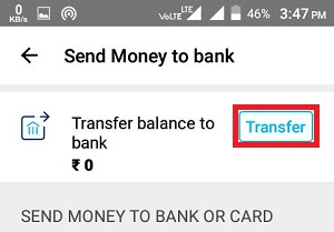 Transfer Balance To Bank