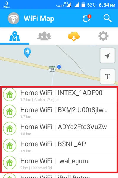 Select any wifi network