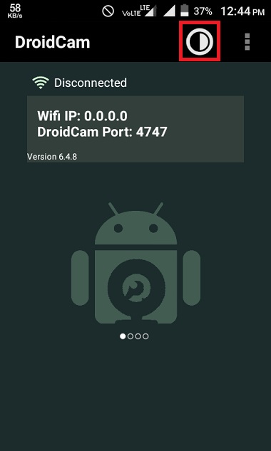 Droidcam app setting