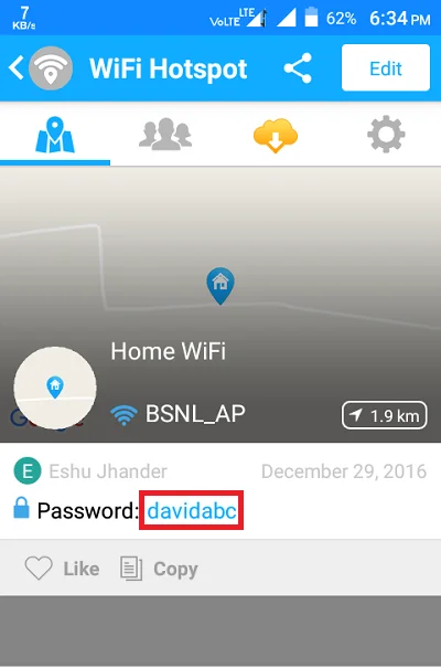 wifi password detail