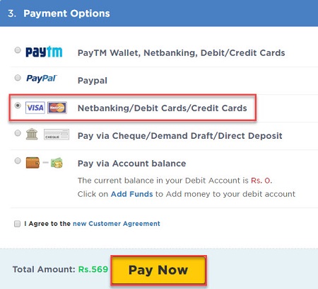 select payment method