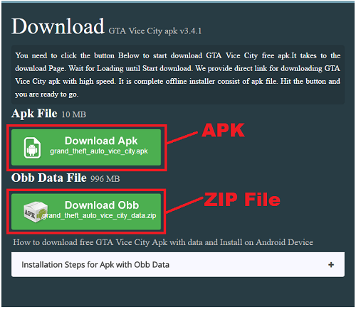 apk or zip file