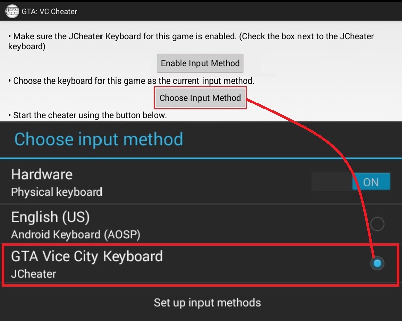 Choose Input Method