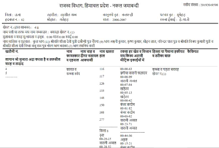 हिमाचल प्रदेश खसरा खतौनी जमाबंदी/शजरा नस्ब ऑनलाइन नक्शा/Map कैसे देखें?