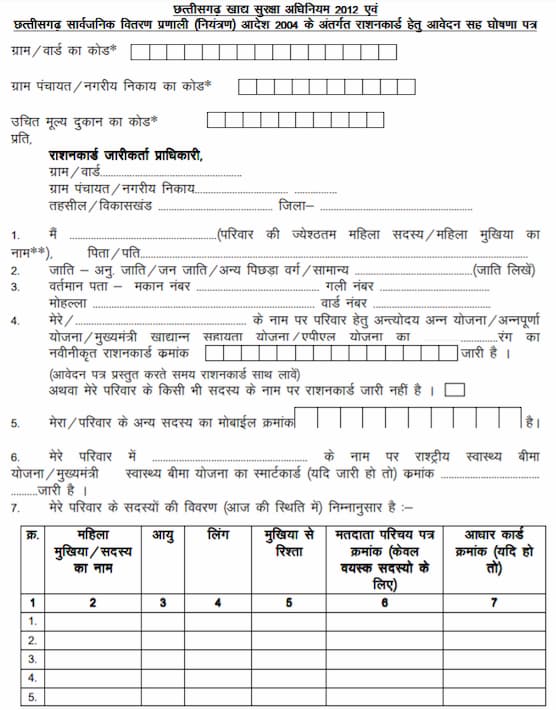 छत्तीसगढ़ राशन कार्ड ऑनलाइन आवेदन कैसे करे? - CG Ration Card Online Form 2024