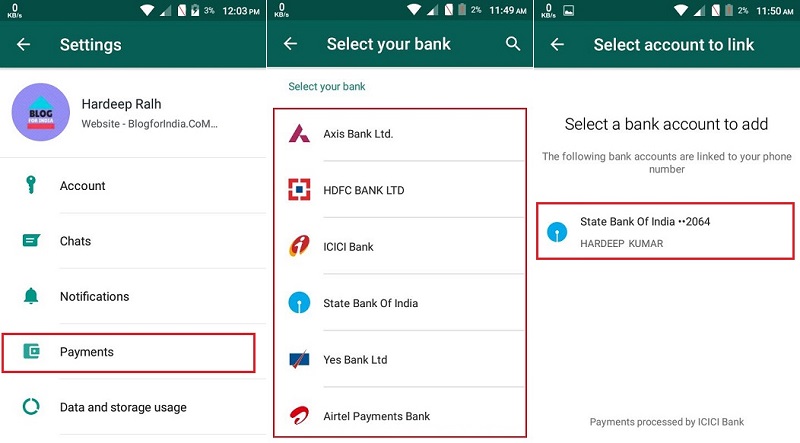 whatsapp payment setup