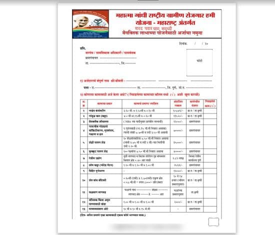 महाराष्ट्र शरद पवार ग्राम समृद्धी योजना पीडीएफ फॉर्म | Maharashtra Sharad Pawar Gramin Samridhi Yojana PDF Form