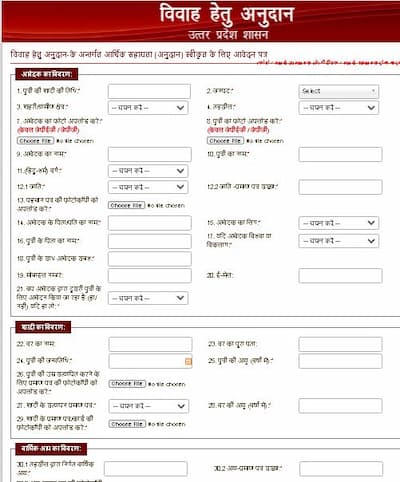 उत्तर प्रदेश सामूहिक विवाह योजना आवेदन फॉर्म | Mukhyamantri Samuhik Vivah Yojana Form