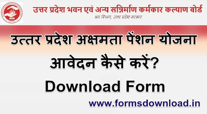 उत्तर प्रदेश अक्षमता योजना आवेदन पीडीएफ फॉर्म UP Aakshamta Pension Yojana PDF Form