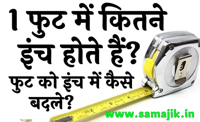 1 फुट में कितने इंच होते हैं? (फीट/फुट और इंच) | 1 Foot Mein Kitne Inch Hote Hain?