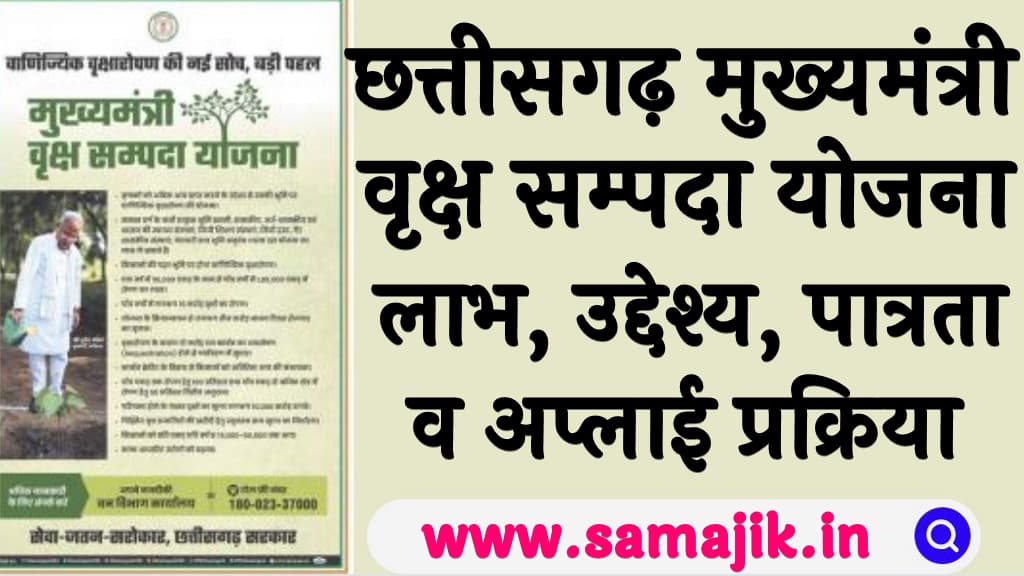 छत्तीसगढ़ मुख्यमंत्री वृक्ष सम्पदा योजना 2024  लाभ, उद्देश्य, पात्रता व अप्लाई प्रक्रिया 